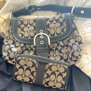 Vintage coach bag and matching wallet